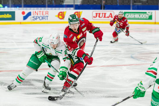 Rögles Linus Sjödin och Frölundas Filip Johansson