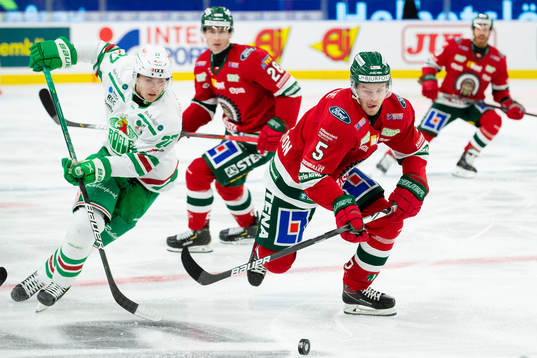Rögles Linus Sjödin och Frölundas Filip Johansson