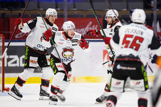 Malmö Redhawks Kalle Östman jublar