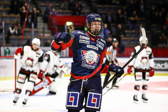 Linköpings Filip Bystedt jublar