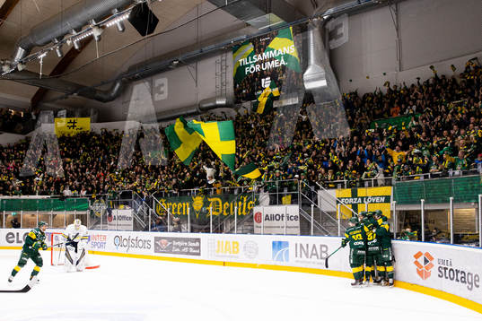 Björklövens spelare jublar