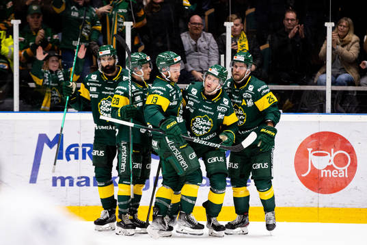 Björklövens spelare jublar