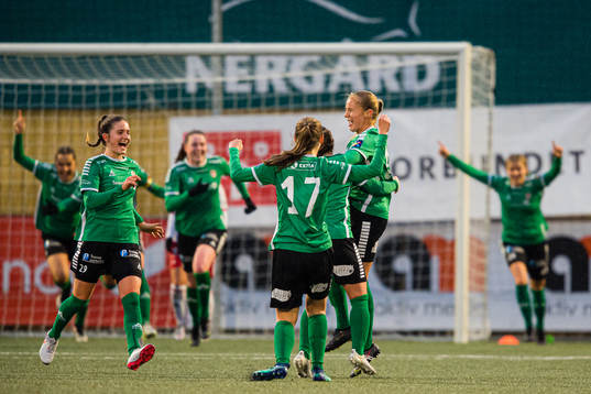 Sandra Rebecca Nikolaisen Simonsen of Fløya celebrates