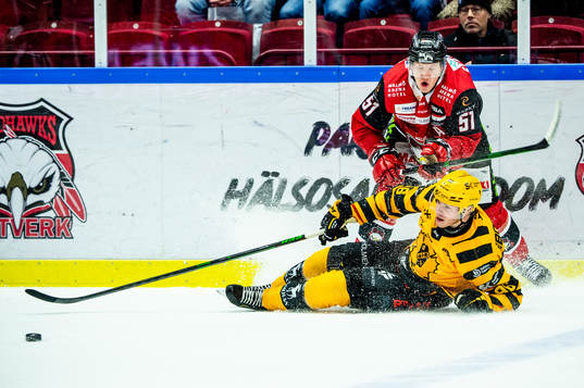 Malmö Redhawks Emil Sylvegård mot Skellefteås Rickard