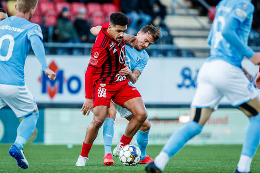 Östersunds Marco Weymans och Malmö FFs Eric Larsson