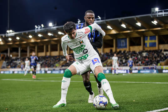 Varbergs Jean Carlos De Brito och Sirius Christian Kouakou