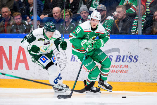 Färjestads Daniel Viksten och Rögles Adam Tambellini