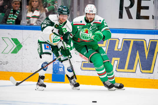 Färjestads Marcus Nilsson och Rögles Mattias Sjögren