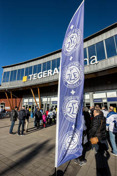 Tegera Arena innan ishockeymatchen i SHL mellan Leksand och