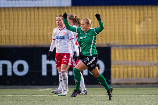 Sandra Rebecca Nikolaisen Simonsen of Fløya celebrates