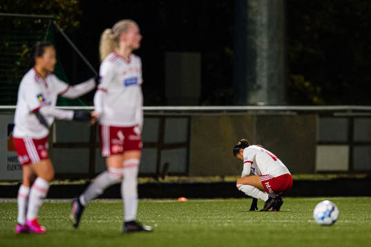 Natalie Dyring Hansen of Medkila looks dejected