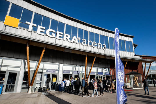 Tegera Arena innan ishockeymatchen i SHL mellan Leksand och