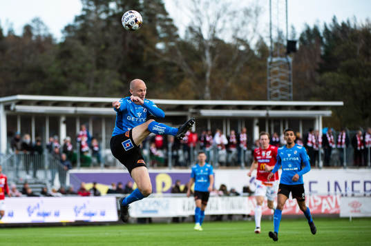 Halmstads Andreas Johansson  fotbollsmatchen i Allsvenskan