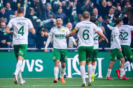 Hammarbys Astrit Selmani jublar