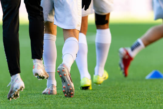 Fotbollsskor före fotbollsmatchen i Superettan mellan