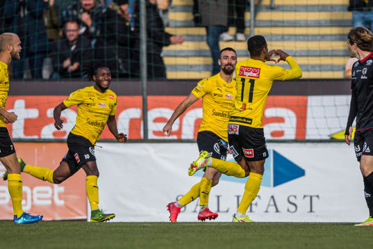Mjällbys Amin Sarr  jublar