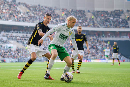 s Mikael Lustig och Hammarbys Gustav Ludwigson