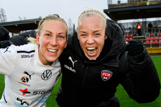 Rosengårds Mia Persson och Caroline Seger jublar