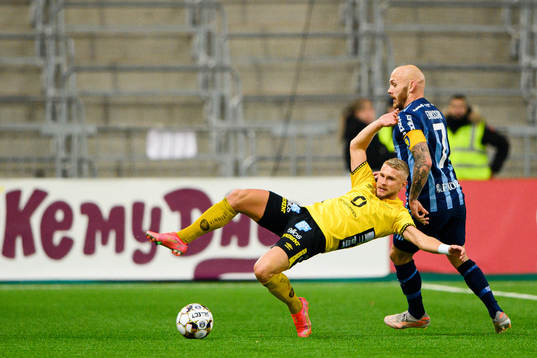Elfsborgs Simon Strand och Djurgårdens Magnus Eriksson