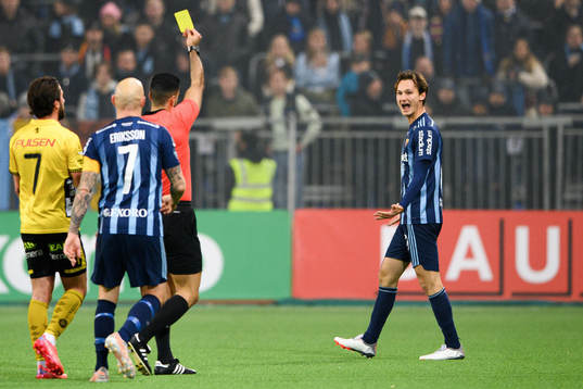 Djurgårdens Hjalmar Ekdal får en varning