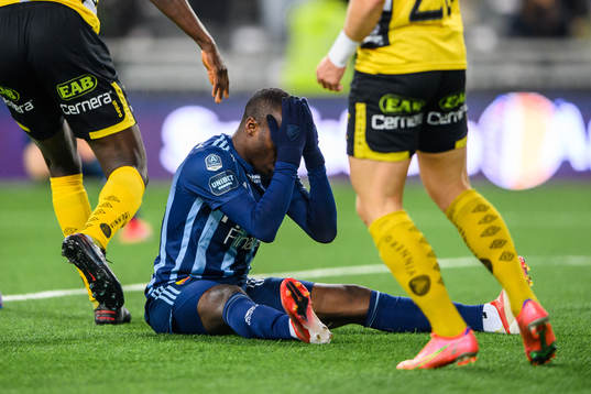 Djurgårdens Edward Chilufya deppar