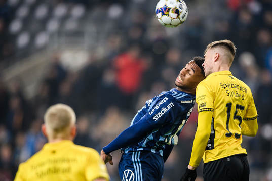 Djurgårdens Isak Hien och Elfsborgs Leo Väisänen