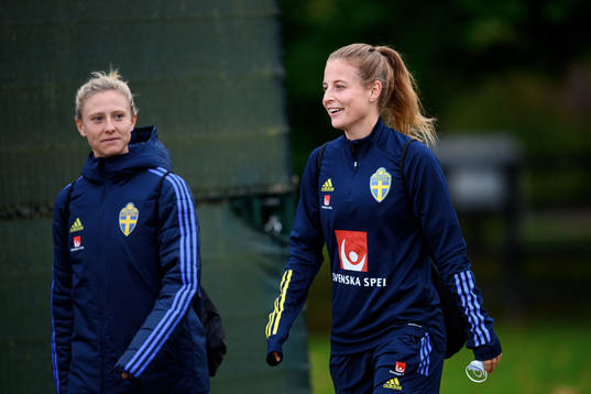 Rebecka Blomqvist and Anna Anvegård of the Swedish women's