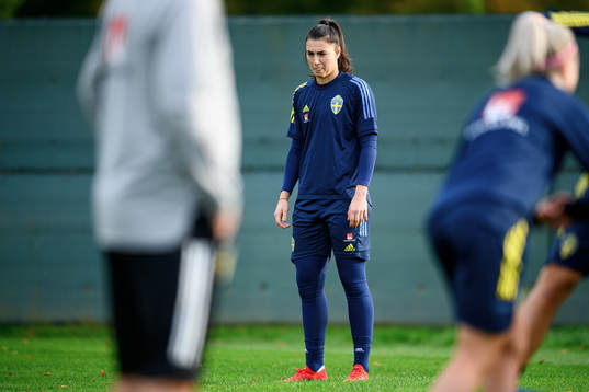 Goalkeeper Zecira Musovic of the Swedish women's national