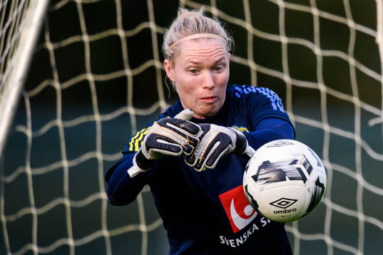 Goalkeeper Hedvig Lindahl of the Swedish women's national