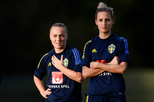 Hanna Bennison and Nathalie Björn of the Swedish women's
