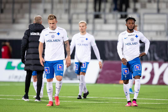 IFK Norrköpings Marco Lund Nielsen och Samuel Adegbenro