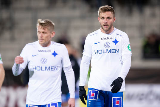 IFK Norrköpings Ari Skúlason och Christoffer Nyman deppar