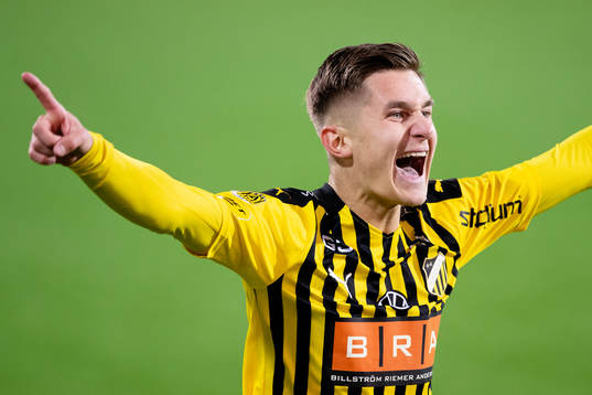 Häckens Leo Bengtsson jublar