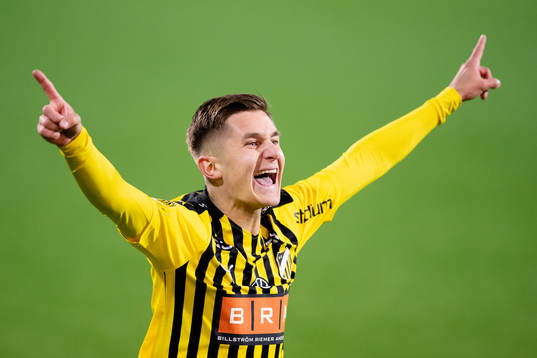 Häckens Leo Bengtsson jublar