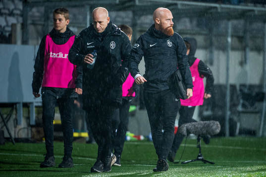 Landskronas tränare Billy Magnusson och assisterande