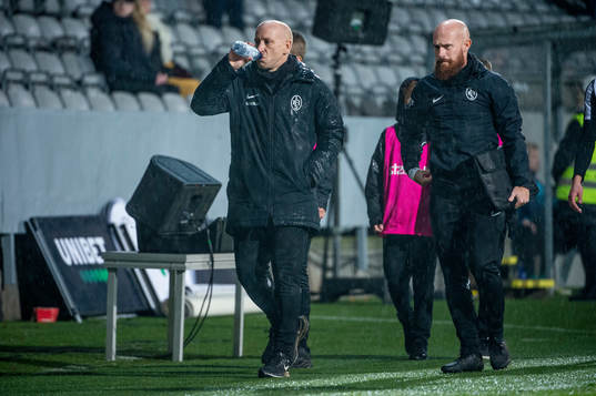 Landskronas tränare Billy Magnusson och assisterande
