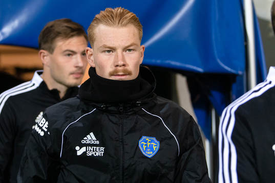 Falkenbergs Linus Borgström före fotbollsmatchen i