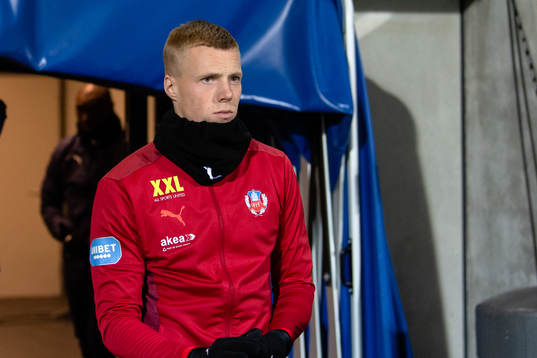 Helsingborgs Emil Hellman före fotbollsmatchen i
