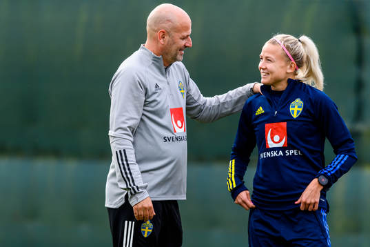 Magnus Wikman, assistant coach and Hanna Glas of the