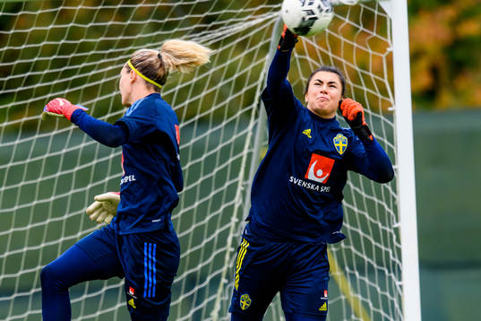 Goalkeeper Zecira Musovic of the Swedish women's national