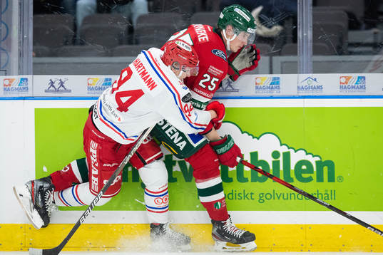 Timrås Sebastian Hartmann och Frölundas Elmer Söderblom
