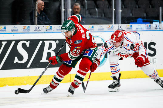 Frölundas Joel Lundqvist och Timrås Morten Madsen