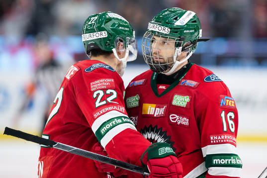 Frölundas Linus Nässén och målskytten Stefan Elliot