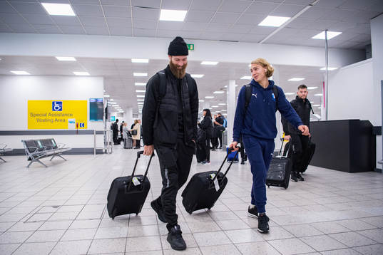 Jo Inge Berget and Sebastian Nanasi of Malmö FF