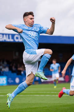 Isak Bjerkebo of Malmö FF celebrates