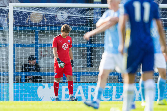 Goalkeeper Melker Ellborg looks dejected