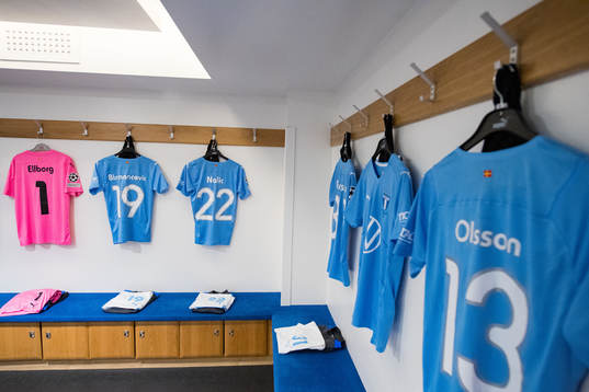 The kits of goalkeeper Melker Ellborg, Veljko Birmancevic,