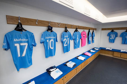 The kits of Malik Abubakari, Anders Christiansen, Lasse