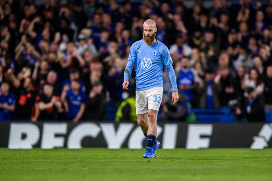 Jo Inge Berget of Malmö FF looks dejected