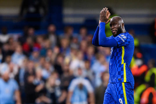 Romelu Lukaku of Chelsea is being subsituted